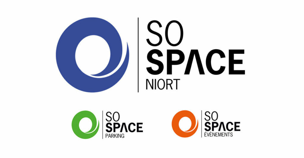 Logos du groupe So Space Niort, So Space Parking et So Space Évènements